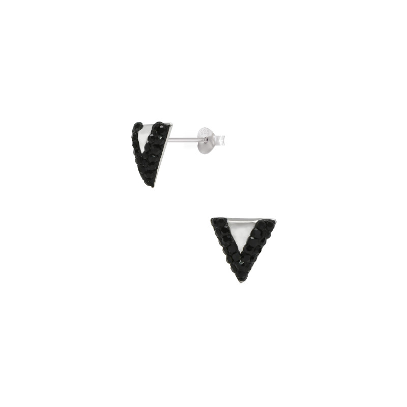 Boucles d'oreilles Triangle AÉLYS en Argent 925/1000 et Cristal - AE-B6CR0033