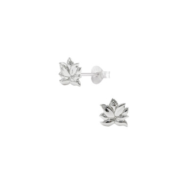 Boucles d'oreilles Fleur de lotus AÉLYS en Argent 925/1000  - AE-B60108