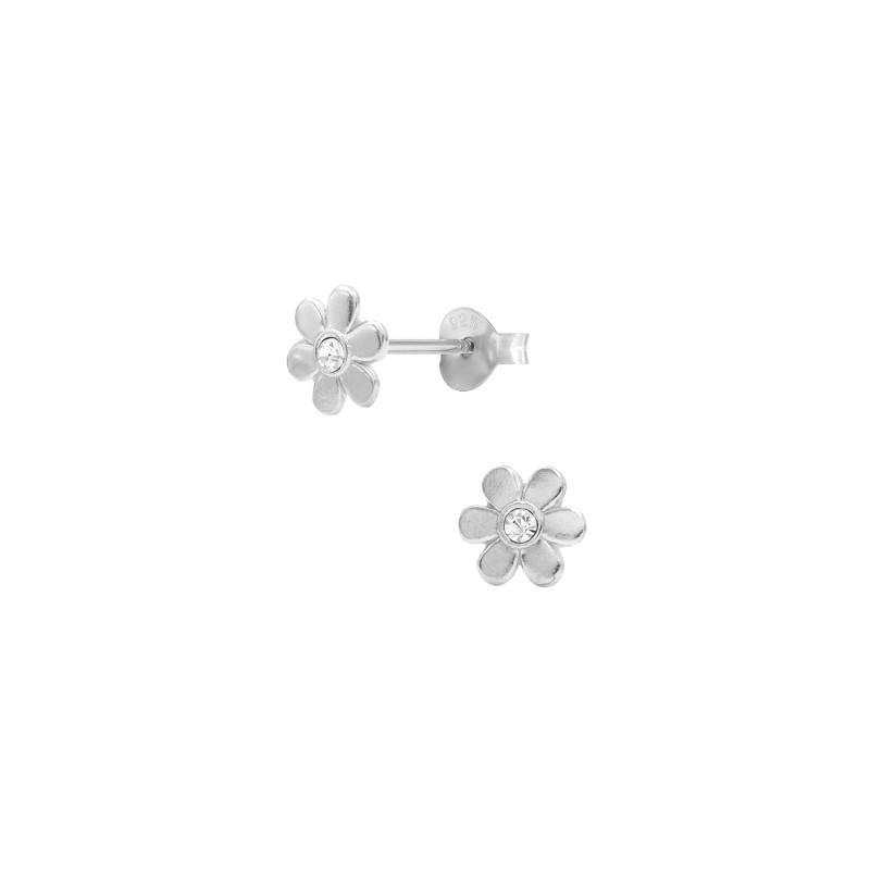 Boucles d'oreilles Fleur AÉLYS en Argent 925/1000 et Cristal  - AE-B6CR0043