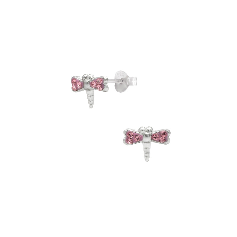 Boucles d'oreilles AÉLYS en Argent 925/1000 et Cristal rose - AE-B6CR0050