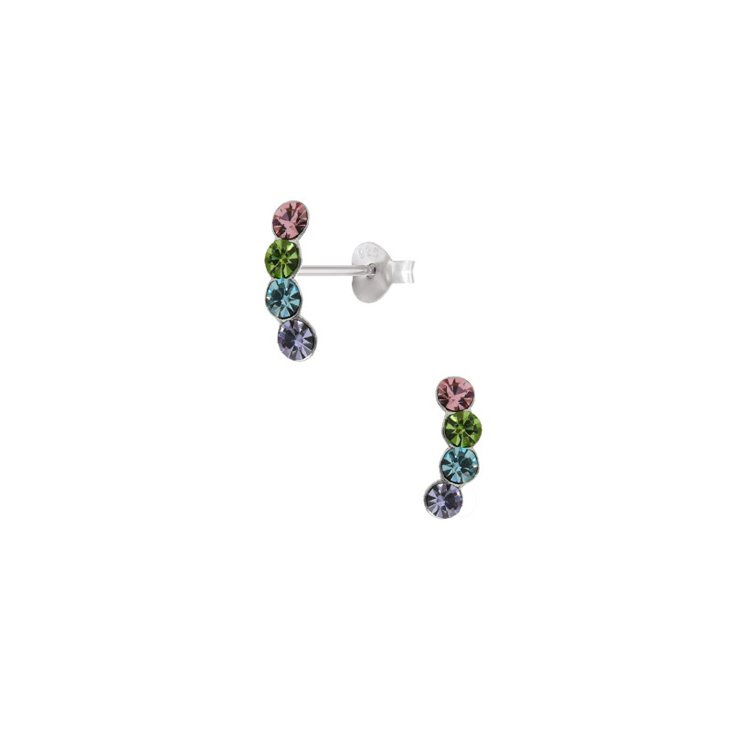 Boucles d'oreilles AÉLYS en Argent 925/1000 et Cristal rose - AE-B6CR0053