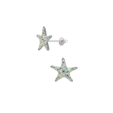 Boucles d'oreilles Étoile AÉLYS en Argent 925/1000 et Cristal Blanc - AE-B6CR0074