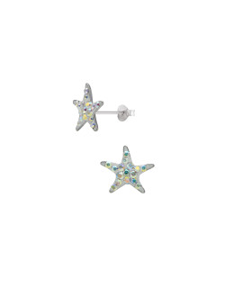 Boucles d'oreilles Étoile AÉLYS en Argent 925/1000 et Cristal Blanc - AE-B6CR0074