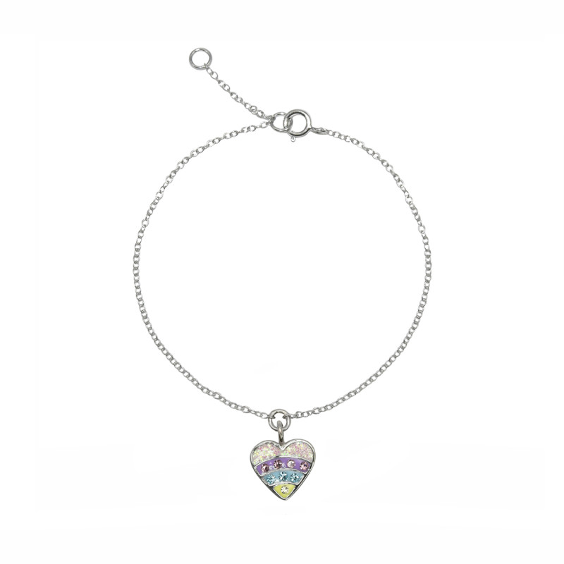 Bracelet Cœur AÉLYS en Argent 925/1000 et Cristal  - AE-BR6CR0004