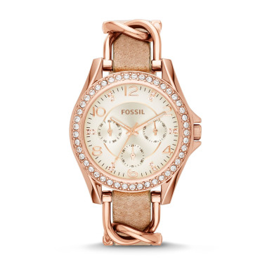 Montre MUST HAVES OF THE MO - FOSSIL Femme Bracelet Cuir Marron - ES3466