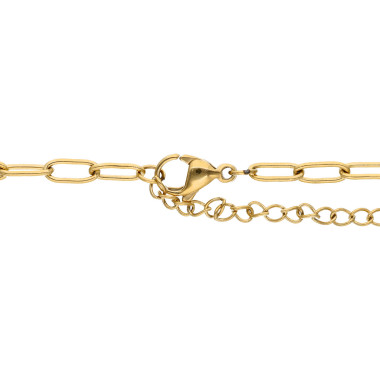 Bracelet ETIKA en Acier Jaune avec Perle et Cadenas - AE-C7PLS0001