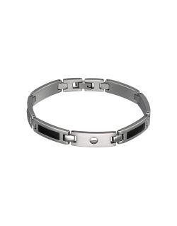 Bracelet ETIKA en Acier Gris et Plaqué Noir - AE-BR70116