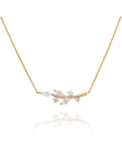 Collier Fleurs AÉLYS en Or 375/1000 et Oxydes - AE-C4OZ0012