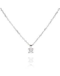 Collier AÉLYS en Or 750/1000 Blanc et Diamant 0,15 carat HSI2 - AE-C40043