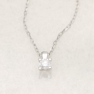 Collier AÉLYS en Or 750/1000 Blanc et Diamant 0,15 carat HSI2 - AE-C40043