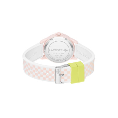 Montre RIDER - LACOSTE Enfant Bracelet Silicone Blanc et Rose - 2020147