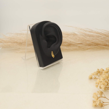 Boucles d'oreilles Demi-Créoles Torsadées AÉLYS en Argent 925/1000 Jaune  - AE-B60159