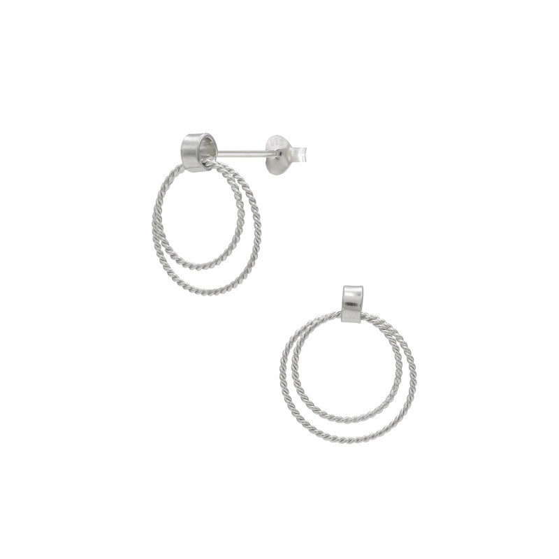 Boucles d'oreilles Cercles Torsadés AÉLYS en Argent 925/1000  - AE-B60160