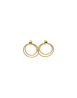 Boucles d'oreilles Cercles Torsadés AÉLYS en Argent 925/1000 Jaune  - AE-B60161