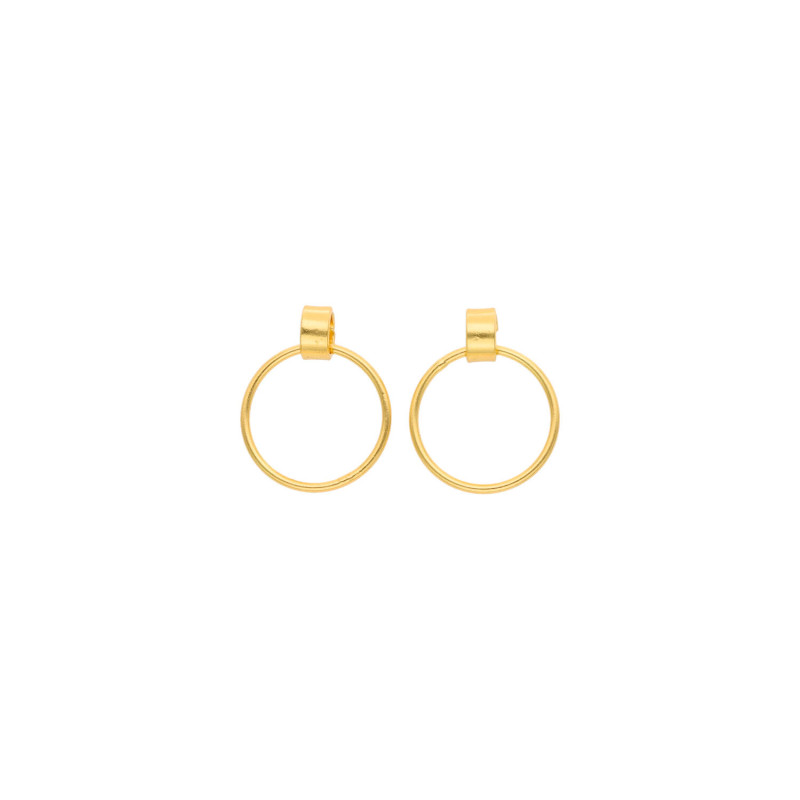 Boucles d'oreilles Cercle AÉLYS en Argent 925/1000 Jaune  - AE-B60169