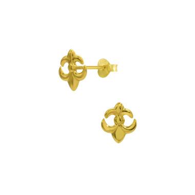 Boucles d'oreilles Fleur de Lys AÉLYS en Argent 925/1000 Jaune  - AE-B60177