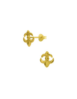 Boucles d'oreilles Fleur de Lys AÉLYS en Argent 925/1000 Jaune  - AE-B60177