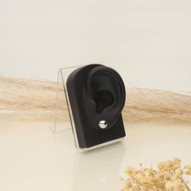 Boucles d'oreilles Boule 9 mm AÉLYS en Or 375/1000 Blanc  - AE-B40112