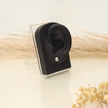 Boucles d'oreilles Boule 7 mm AÉLYS en Or 375/1000 Blanc - AE-B40113