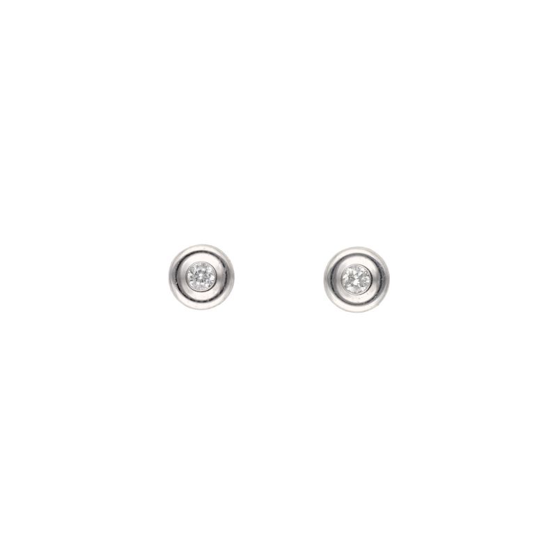 Boucles d'oreilles AÉLYS en Or 750/1000 Blanc et Diamant 0,10 carat HSI2- AE-B3DT0004