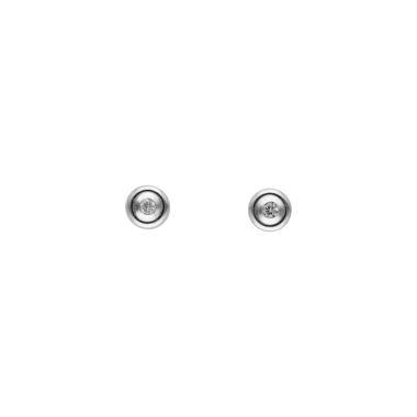 Boucles d'oreilles AÉLYS en Or 375/1000 Blanc et Diamant 0,05 carat HSI2- AE-B4DT0008