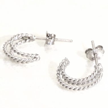 Boucles d'oreilles Demi-Créoles Torsadées AÉLYS en Argent 925/1000- AE-B60158