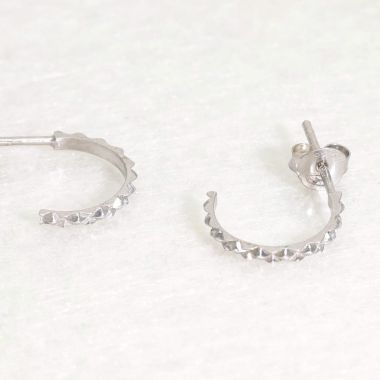 Boucles d'oreilles Demi-Créoles Martelées AÉLYS en Argent 925/1000- AE-B60154