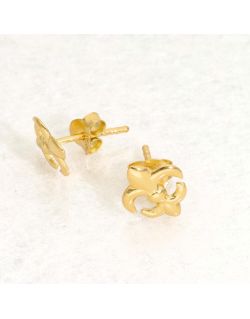 Boucles d'oreilles Fleur de Lys AÉLYS en Argent 925/1000 Jaune- AE-B60177