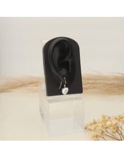 Boucles d'oreilles AÉLYS Coeur Oeil de Sainte Lucie Blanc en Argent 925/1000- AE-B60143