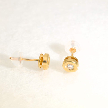 Boucles d'oreilles AÉLYS en Or 750/1000 et Diamant 0,14 carat - AE-B3DT0005