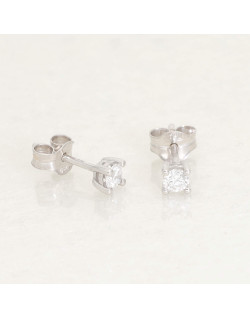 Boucles d'oreilles AÉLYS en Or 375/1000 Blanc et Diamant 0,30 carat - AE-B4DT0011