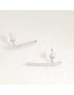 Boucles d'oreilles AÉLYS en Or 375/1000 Blanc et Diamant 0,006 carat  - AE-B4DT0012