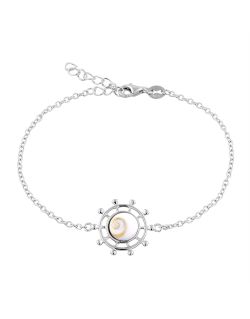 Bracelet AÉLYS Gouvernail en Argent 925/1000 Blanc et Oeil de Sainte-Lucie  - AE-BR6OL0013