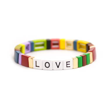 Bracelet WE ARE FAMILY - SIMONE A BORDEAUX Multicolore - LOVE