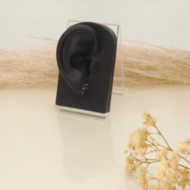 Boucles d'oreilles AÉLYS en Argent 925/1000 et Oxyde Noir - AE-B6OZ0175