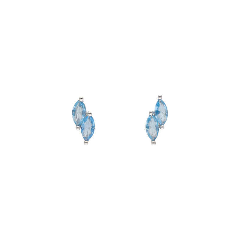 Boucles d'oreilles AÉLYS en Argent 925/1000 et Oxyde Bleu - AE-B6OZ0177