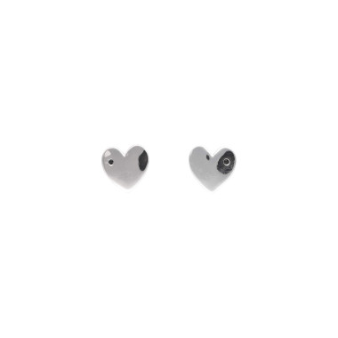 Boucles d'oreilles Cœur AÉLYS en Argent 925/1000 et Oxyde Noir - AE-B6OZ0179