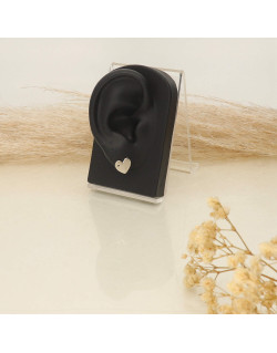 Boucles d'oreilles Cœur AÉLYS en Argent 925/1000 et Oxyde Noir - AE-B6OZ0179