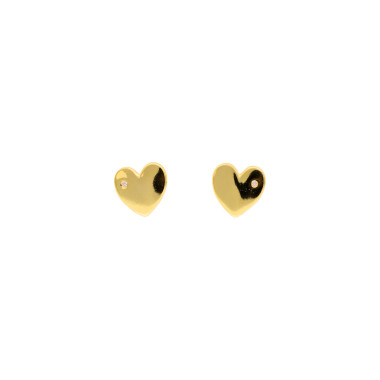 Boucles d'oreilles Cœur AÉLYS en Argent 925/1000 Jaune et Oxyde Blanc - AE-B6OZ0180