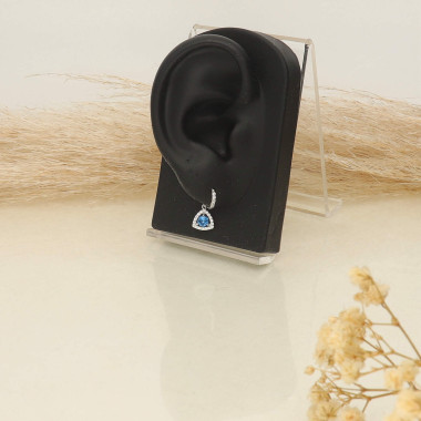 Boucles d'oreilles AÉLYS en Argent 925/1000 et Oxyde Bleu - AE-B6OZ0186