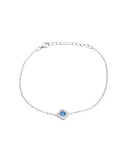 Bracelet Trèfle AÉLYS en Argent 925/1000 et Oxyde Bleu - AE-BR6OZ0113