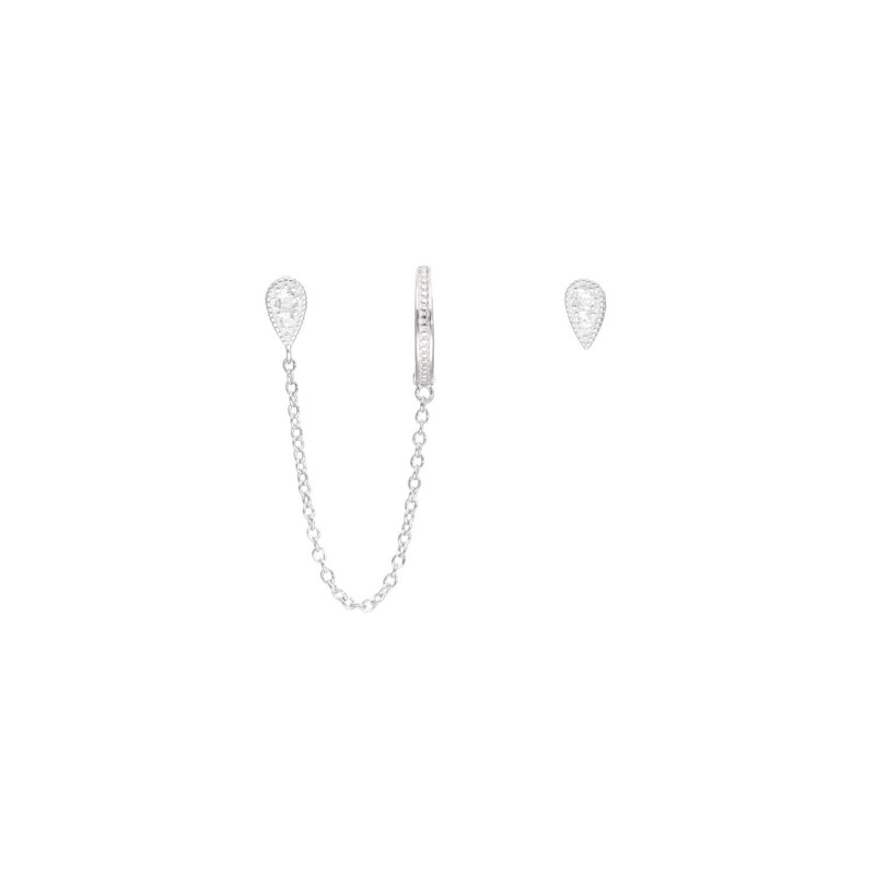 Boucles d'oreilles 3 Pièces AÉLYS en Argent 925/1000 et Oxyde Blanc - AE-B6OZ0194