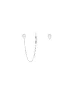 Boucles d'oreilles 3 Pièces AÉLYS en Argent 925/1000 et Oxyde Blanc - AE-B6OZ0194