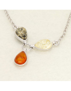 Collier AÉLYS en Argent 925/1000 et Ambre  - AE-C6AB0016