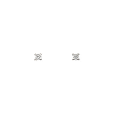 Boucles d'oreilles  AÉLYS en Or 375/1000 Blanc et Diamant 0,05 carat  - AE-B4DT0013