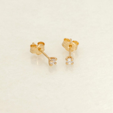 Boucles d'oreilles AÉLYS en Or 750/1000 et Diamant 0,05 carat  - AE-B3DT0007