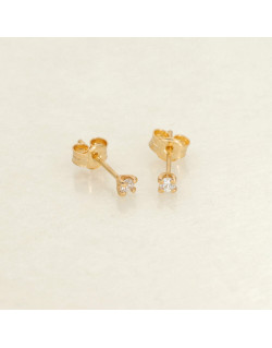 Boucles d'oreilles AÉLYS en Or 750/1000 et Diamant 0,05 carat  - AE-B3DT0007
