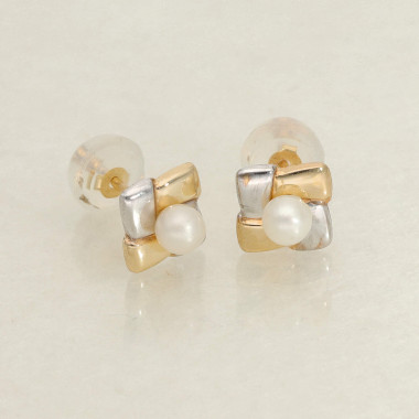 Boucles d'oreilles AÉLYS en Or 375/1000 et Perle  - AE-B4PL0014