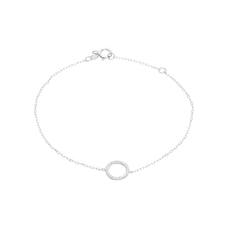 Bracelet AÉLYS en Or 375/1000 Blanc et Oxyde de zirconium  - AE-BR4OZ0004