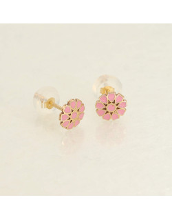 Boucles d'oreilles Fleur AÉLYS en Or 375/1000  - AE-B40123